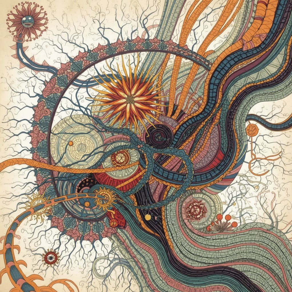 Abstract illustration representing experiential nervous system organisation and personal change